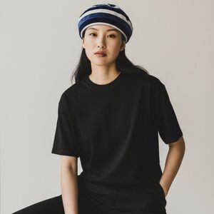 Vintage 1950s Betmar Blue Velvet Turban Hat Swirl Pleated Retro Midcentury